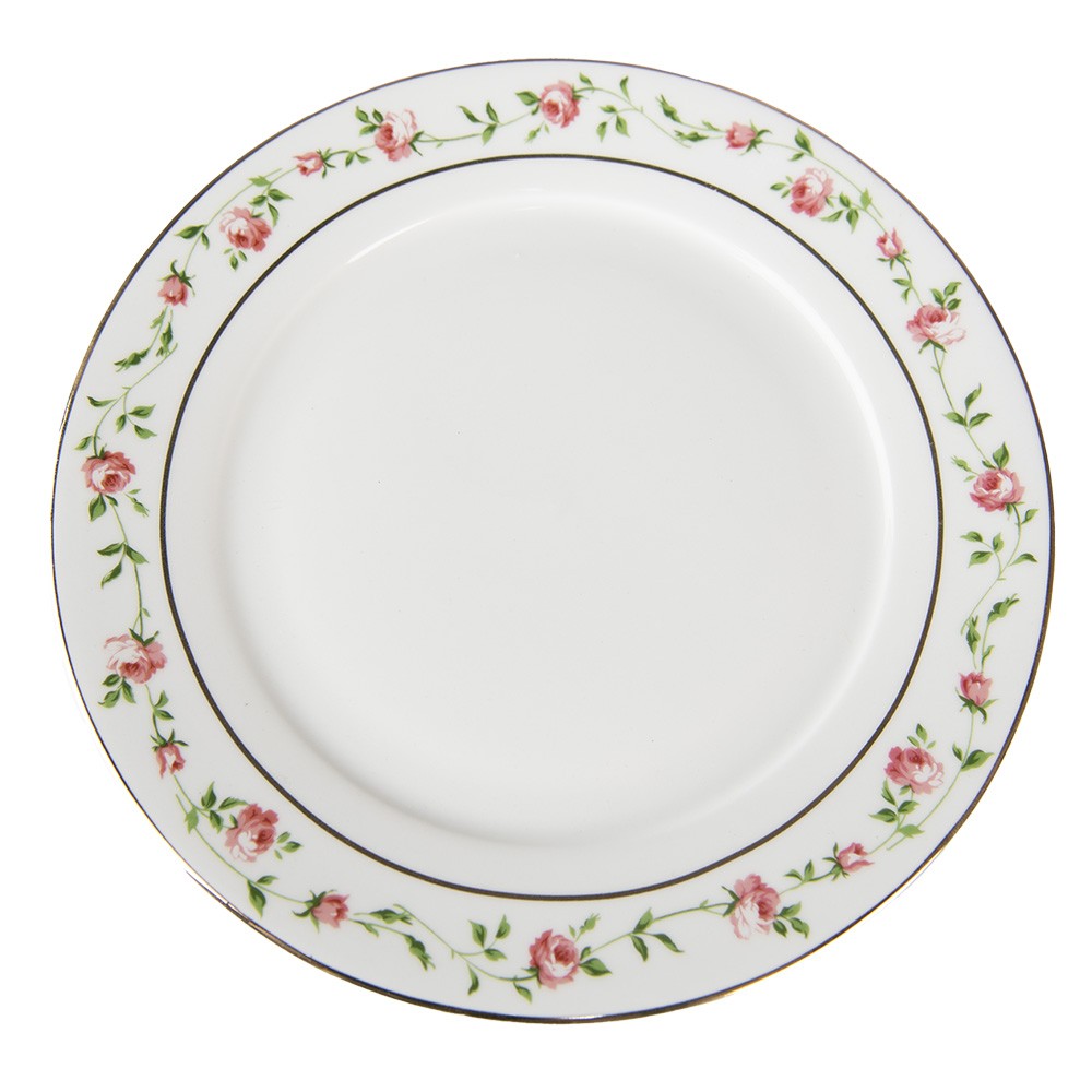 Porcelánový dezertní talíř s růžičkami Cutty Rose - ∅ 21*2 cm