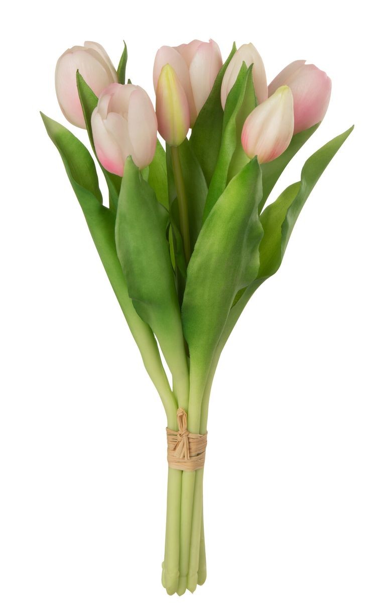 Kytice 7ks světle růžových realistických tulipánů Tulips - 31cm J-Line by Jolipa