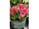 Kytice 7ks tmavě růžových realistických tulipánů Tulips - 31cm