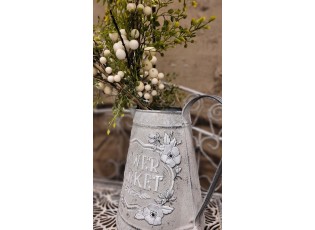 Dekorativní béžový džbán Flower market s patinou - 17*17*23 cm