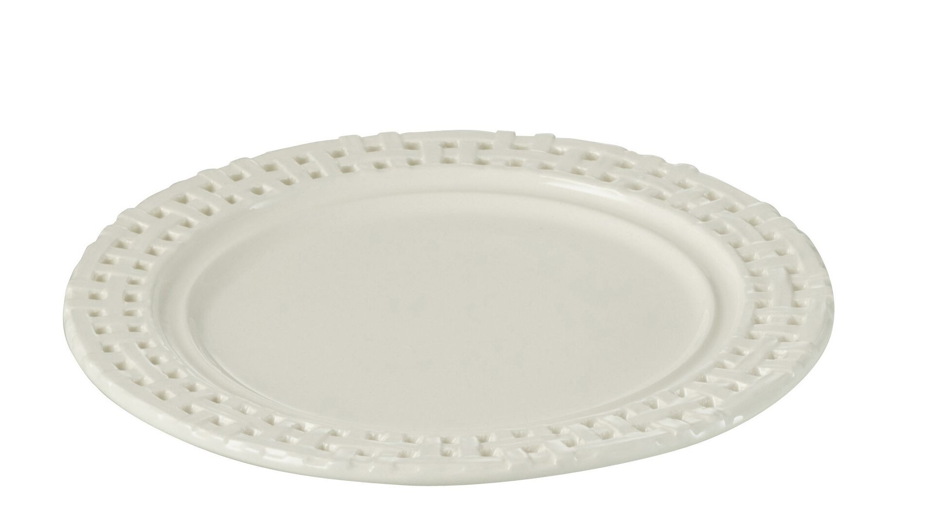 Bílý keramický dezertní talíř Hella White - Ø20*2 cm