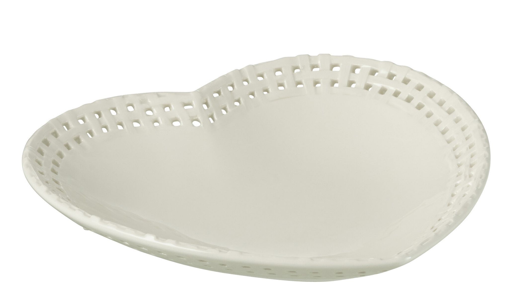 Bílý keramický dezertní talíř / miska ve tvaru srdce Hella White - 22*22*4 cm
