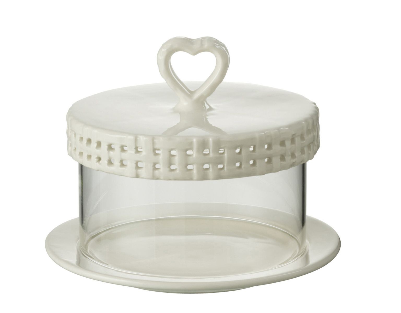 Bílý keramický servírovací podnos s poklopem Hella White - Ø16*13 cm