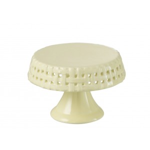 Žlutý keramický podnos na noze Hella Yellow S - Ø 11*7cm