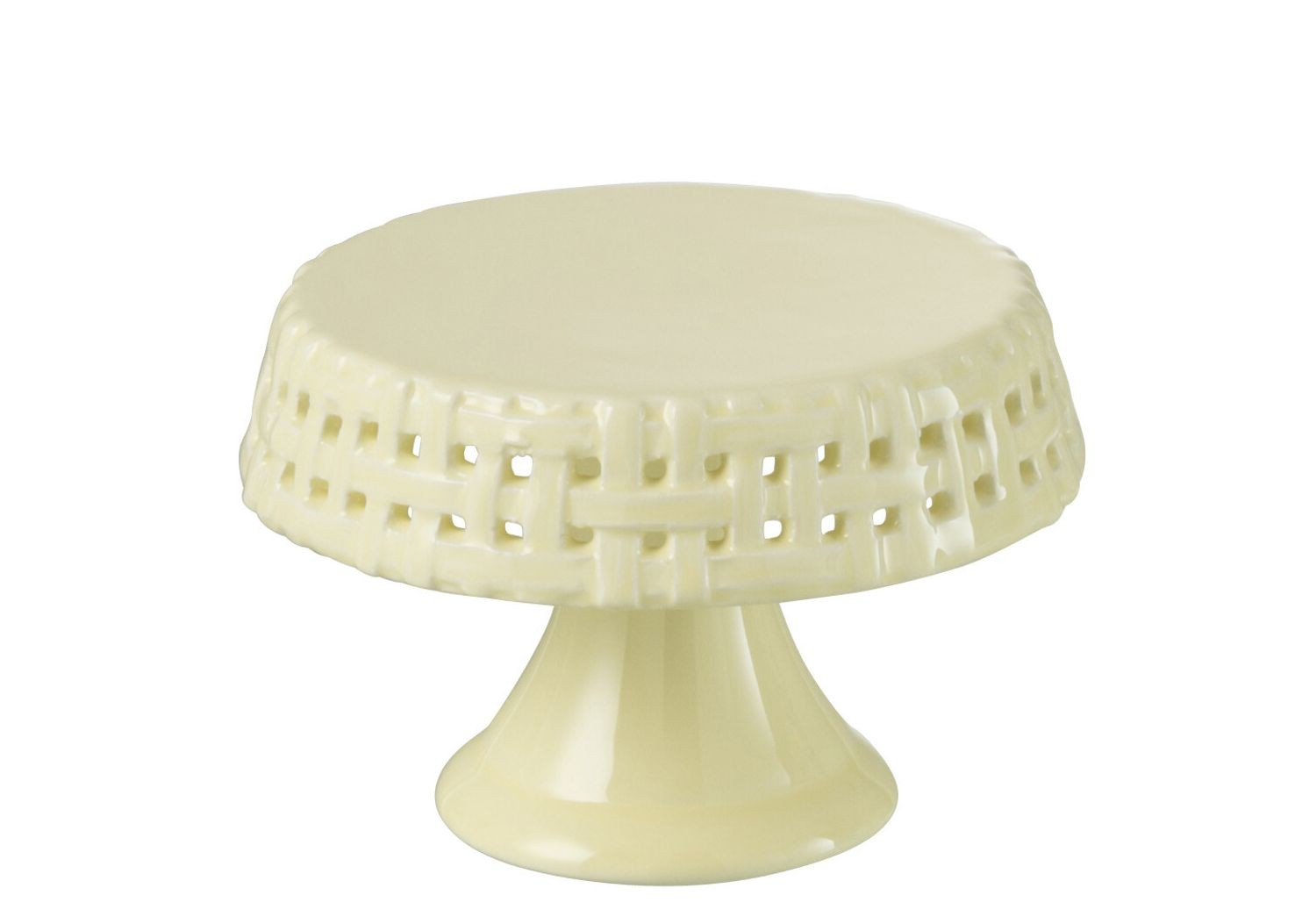 Žlutý keramický podnos na noze Hella Yellow S - Ø 11*7cm