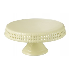 Žlutý keramický podnos na noze Hella Yellow M - Ø 25*12cm