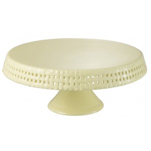 Žlutý keramický podnos na noze Hella Yellow L - Ø 34*14cm