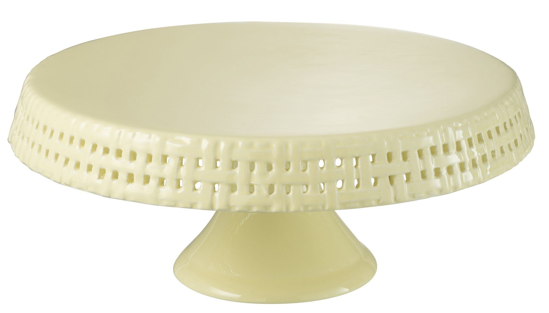 Žlutý keramický podnos na noze Hella Yellow L - Ø 34*14cm