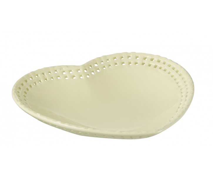 Žlutý keramický talíř / miska ve tvaru srdce Hella Yellow - 22*22*4 cm