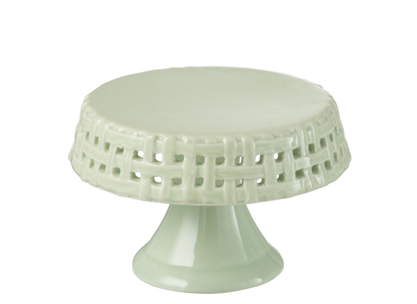 Zelený keramický podnos na noze Hella Pastel Green S - Ø 11*7cm