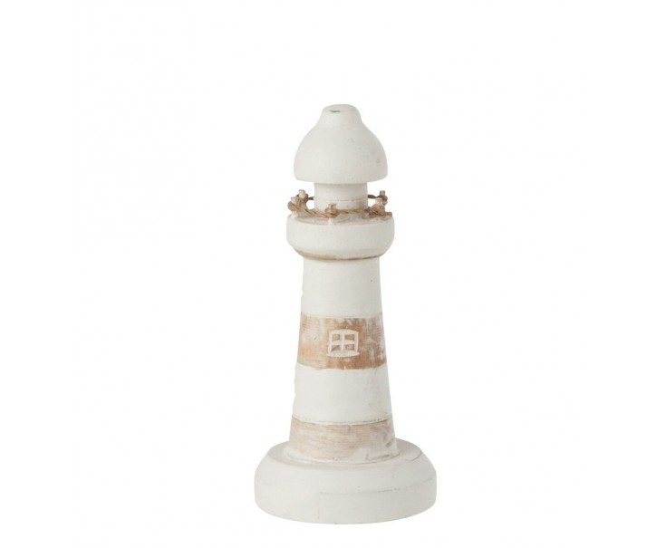 Dřevěná dekorace maják Lighthouse Alabasia Wood S - Ø7*15cm