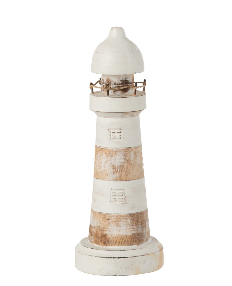 Dřevěná dekorace maják Lighthouse Alabasia Wood M - Ø10*25cm