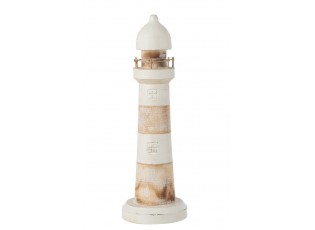 Dřevěná dekorace maják Lighthouse Alabasia Wood L - Ø13*40cm