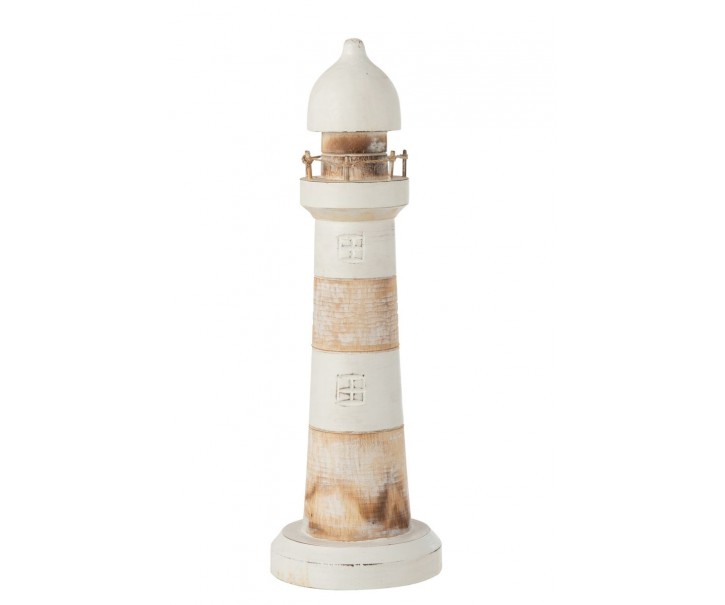 Dřevěná dekorace maják Lighthouse Alabasia Wood L - Ø13*40cm