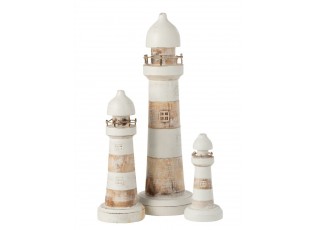 Dřevěná dekorace maják Lighthouse Alabasia Wood M - Ø10*25cm