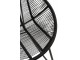 Černé kovové houpací křeslo s výpletem Pam Black - 56*65*67 cm