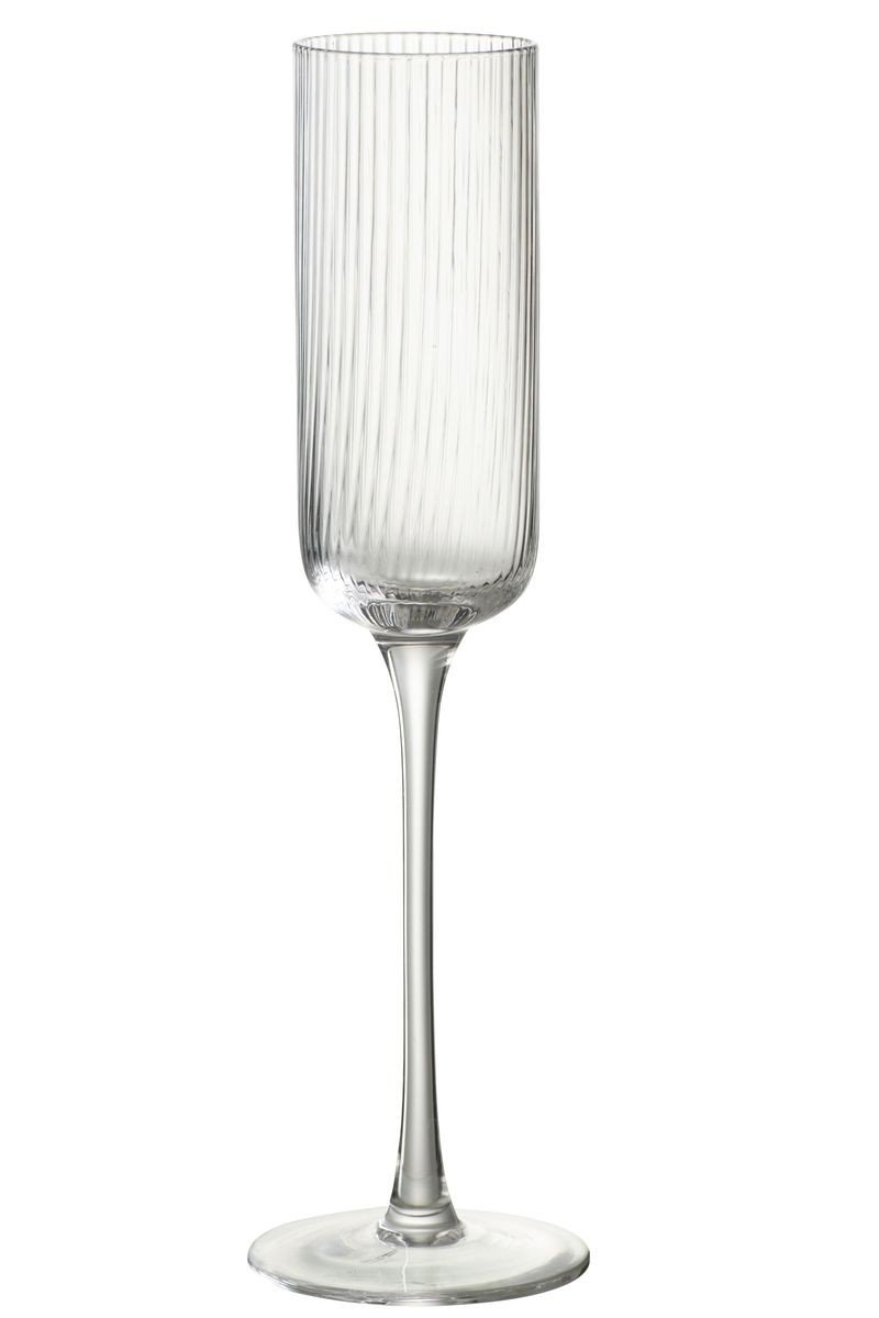 Sklenička na šampaňské s vroubkováním Ralph - Ø7*26cm / 180ml J-Line by Jolipa