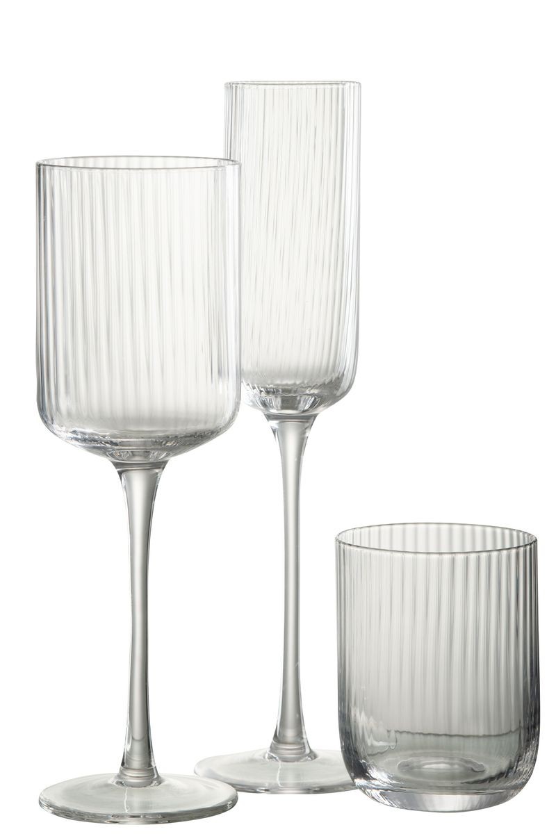 Sklenička na víno s voubkováním Ralph - Ø7*23cm / 370ml