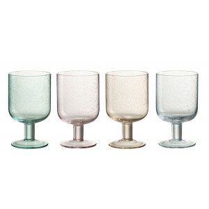 4ks barevná sklenička na víno s bublinkami Louise - Ø8*13cm / 360ml