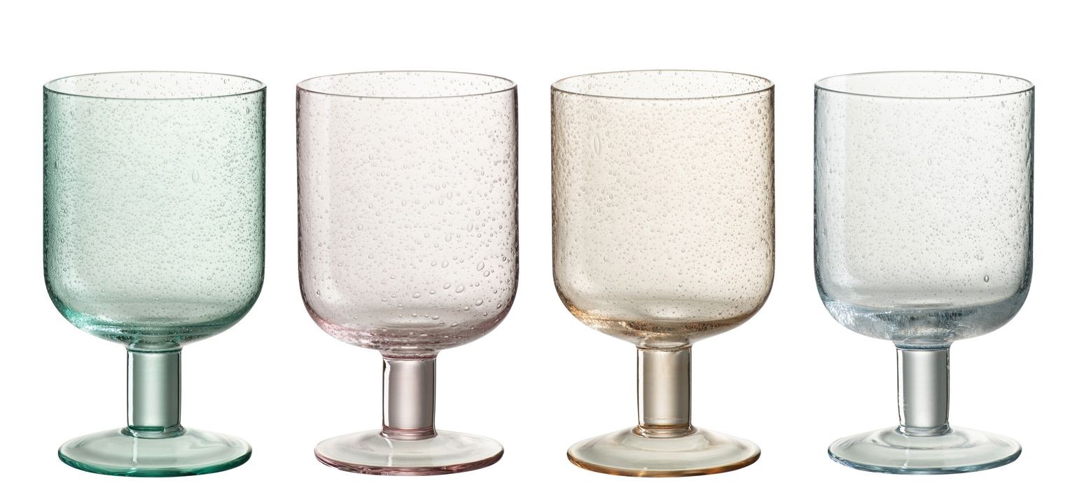 4ks barevná sklenička na víno s bublinkami Louise - Ø8*13cm / 360ml