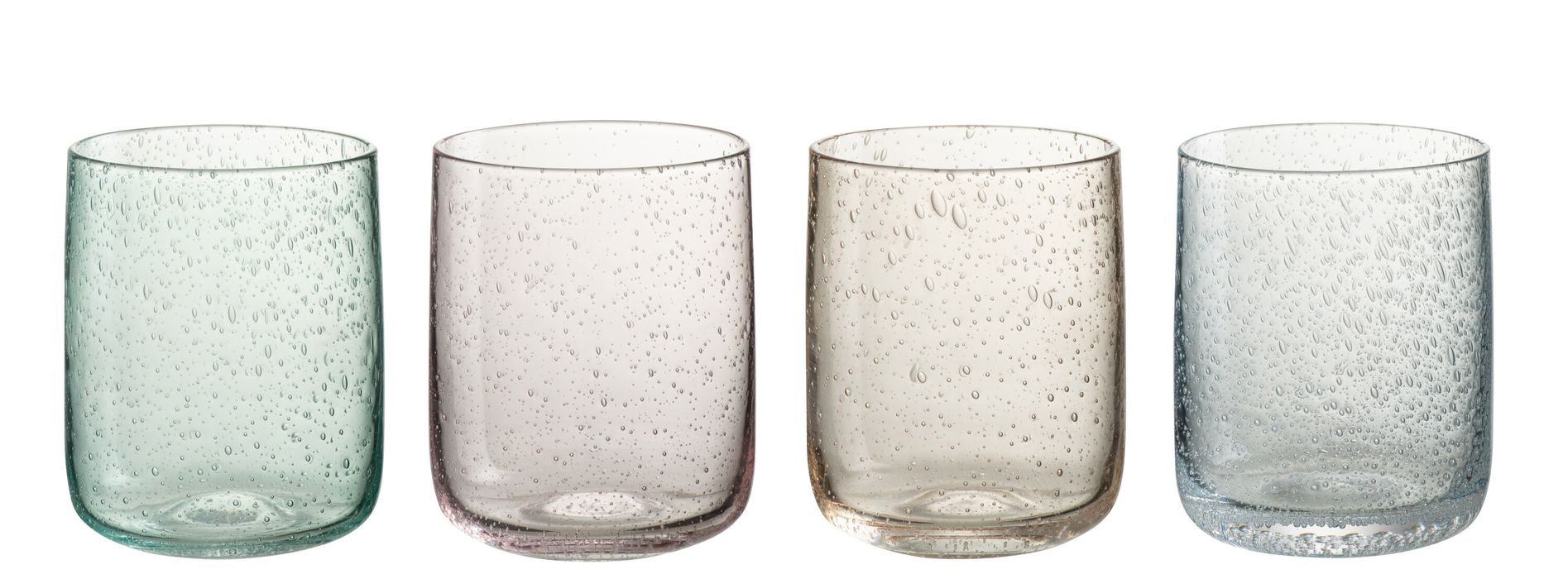 4ks barevná sklenička na vodu s bublinkami Louise - Ø7*9cm / 310ml
