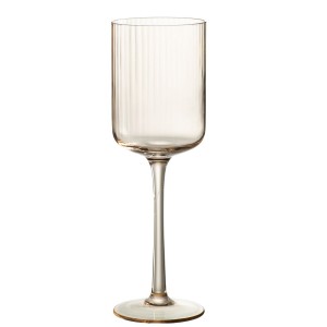 Jantarová sklenička na víno s voubkováním Ralph - Ø7*23cm / 370ml