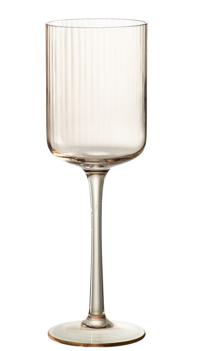 Jantarová sklenička na víno s vroubkováním Ralph - Ø7*23cm / 370ml J-Line by Jolipa