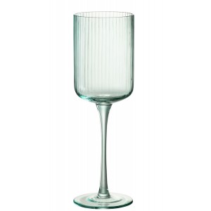 Mentolová sklenička na víno s vroubkováním Ralph - Ø7*23cm / 370ml