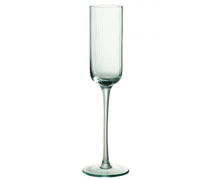 Mentolová sklenička na šampaňské s vroubkováním Ralph - Ø7*26cm / 180ml