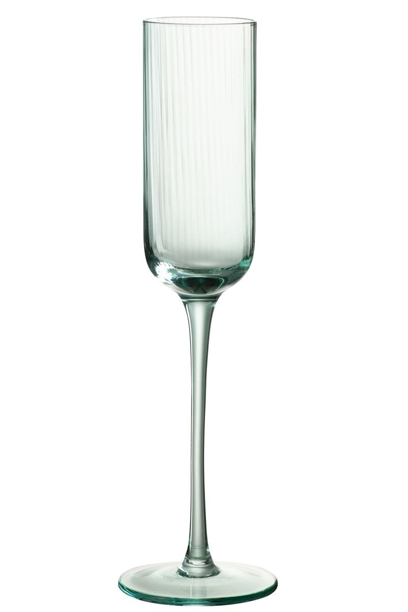 Levně Mentolová sklenička na šampaňské s vroubkováním Ralph - Ø7*26cm / 180ml 30632