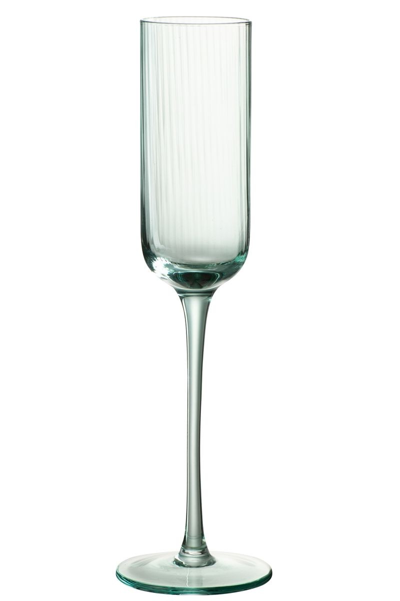 Mentolová sklenička na šampaňské s vroubkováním Ralph - Ø7*26cm / 180ml