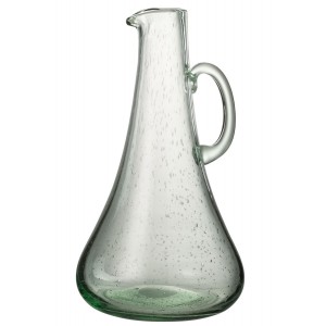 Zelený skleněný džbán s bublinkami Yones L - 19*19*34cm