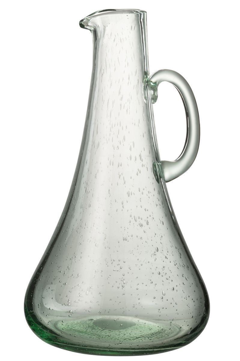 Zelený skleněný džbán s bublinkami Yones L - 19*19*34cm