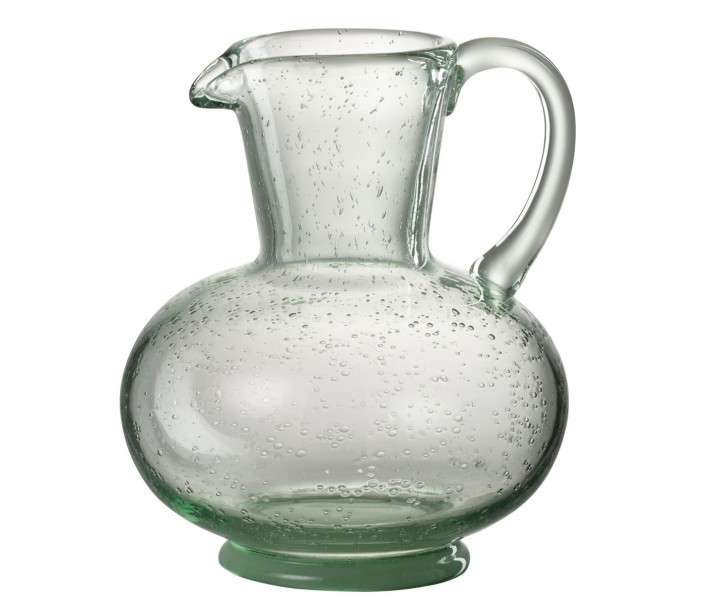 Zelený skleněný džbán s bublinkami Yones M - 16*15*21cm