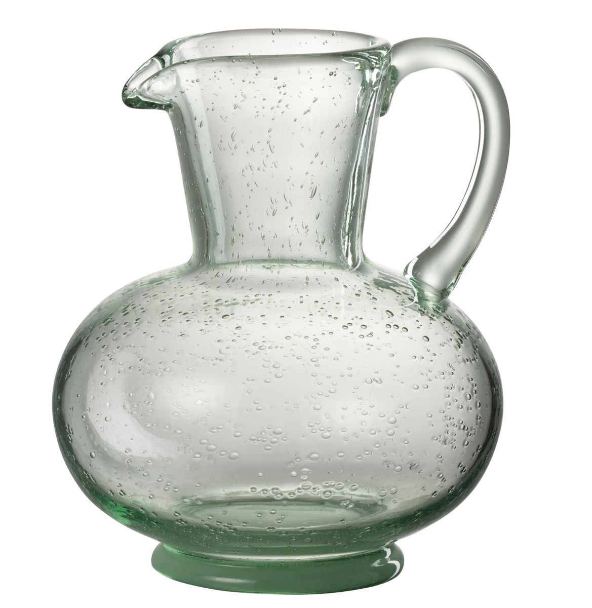 Zelený skleněný džbán s bublinkami Yones M - 16*15*21cm J-Line by Jolipa