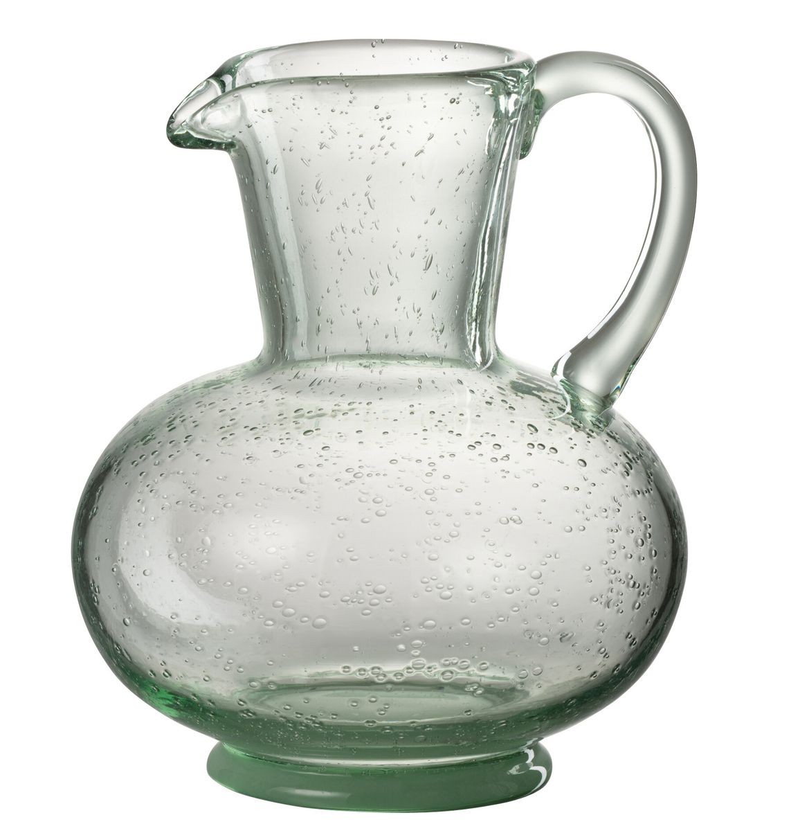 Zelený skleněný džbán s bublinkami Yones M - 16*15*21cm