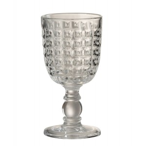 Reliéfní transparentní sklenička na noze Embossed - Ø8*17cm / 200ml