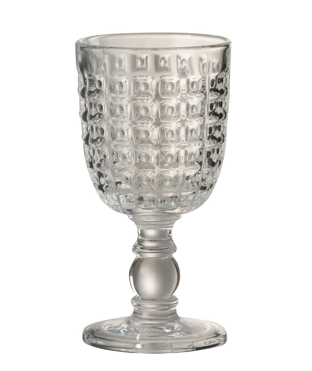 Reliéfní transparentní sklenička na noze Embossed - Ø8*17cm / 200ml