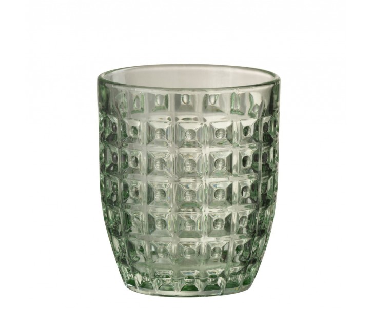 Zelená reliéfní sklenička Embossed - Ø9*10cm / 250ml