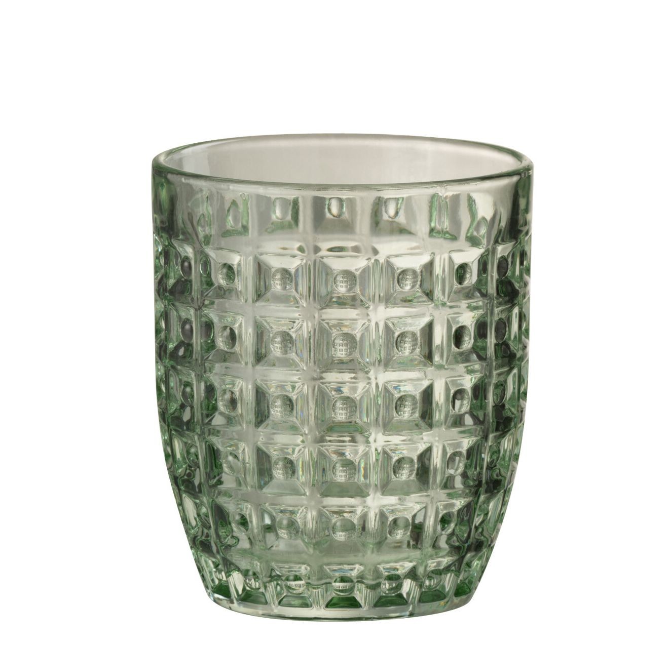 Zelená reliéfní sklenička Embossed - Ø9*10cm / 250ml J-Line by Jolipa