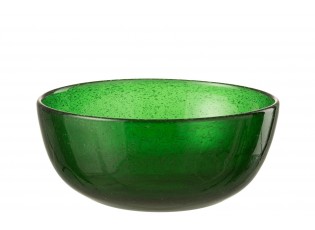 Zelená skleněná miska s bublinkami Lisboa - Ø15*6cm / 630ml