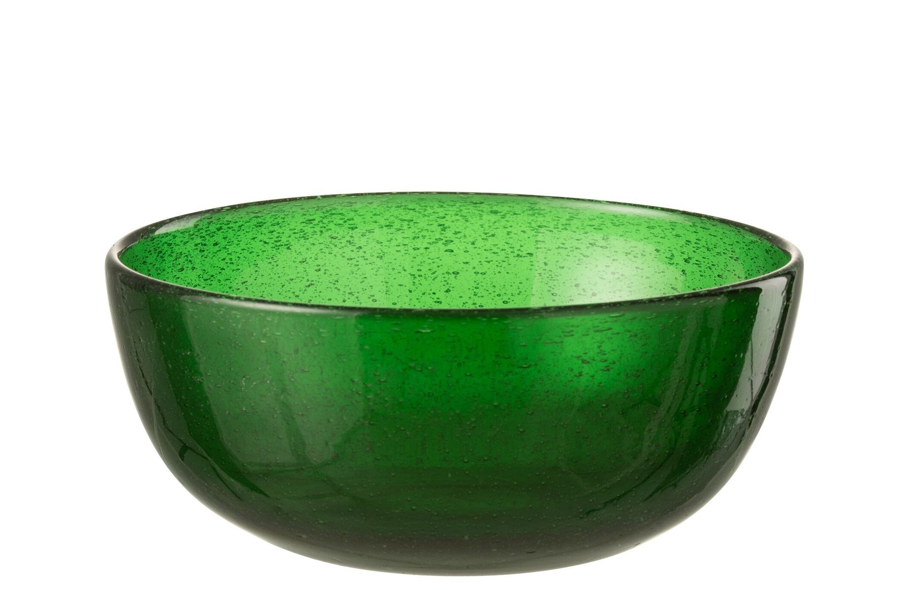 Zelená skleněná miska s bublinkami Lisboa - Ø15*6cm / 630ml J-Line by Jolipa