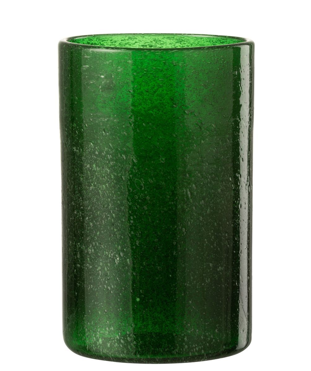 Zelená sklenička s bublinkami Long Drink Lisboa - Ø8*13cm / 500ml J-Line by Jolipa