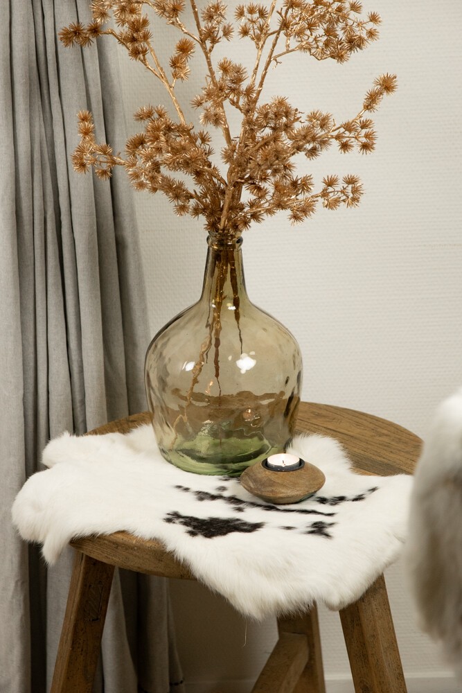 Bílá králičí kůže s černými flíčky Rabb - 40*30*2cm