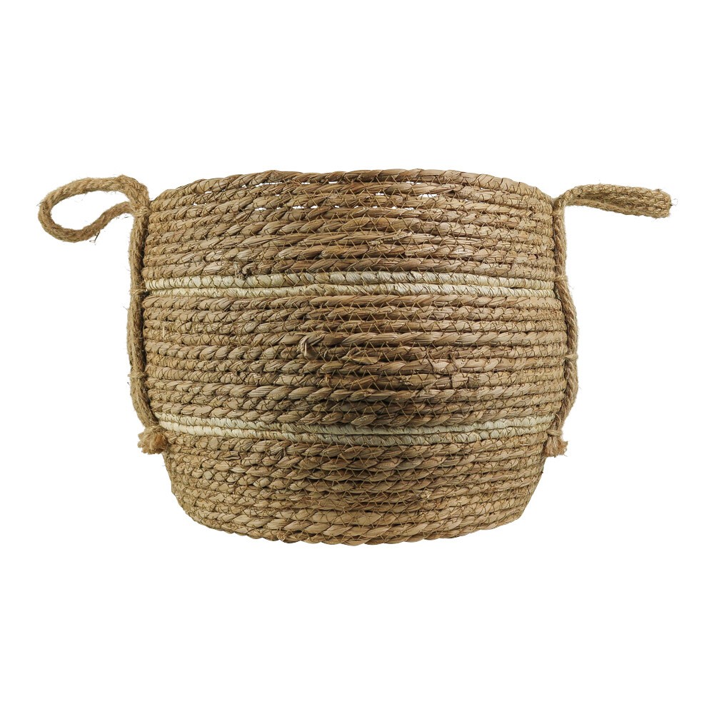 Hnědý pletený jutový košík Ecru ( 1ks ) - 23*18,5*18cm