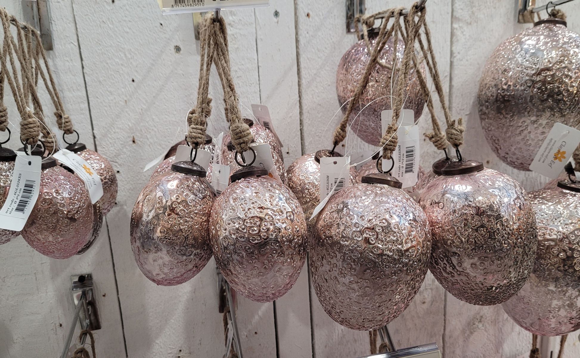 Růžové skleněné velikonoční vajíčko na jutovém provázku - Ø 10*16 cm