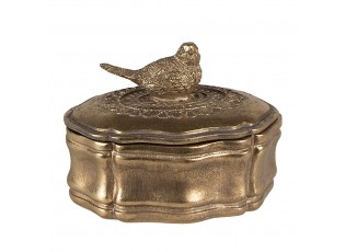 Zlatá antik šperkovnice Bird Gold - 12*9*9 cm