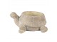 Béžový cementový květináč želva Turtle - 22*16*10 cm