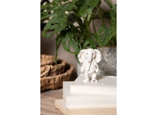 Béžová antik dekorace socha slon - 6*4*10 cm