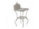Bílo-šedý kovový stojan s patinou na umyvadlo ve vintage stylu - 72*48*114 cm
